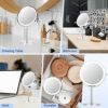 Desktop Magnifying Makeup Mirror with Lights, 8 inch Rechargeable Double Sided 1X/10X Vanity Mirror with 3 Colors Light, 360° Smart Touch Lighted