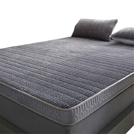 YLYAJY Memory Foam Mix Latex Filling Mattress Foldable Slow Rebound Tatami Plus Velvet Comfort Cover Bedspreads 4/8cm Thickness (Color : Gray, Si