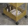 THYKL Scandinavian Iron Shelves Bedroom Kitchen Metal Removable Bathroom Storage Rack With Wheels Trolley
