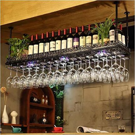 Stylish Simplicity Down Wine Rack, Vintage Wrought Iron Wine Rack, Bar Wine Rack, Creative Display Stand, Home Goblet Holder, Cabinet Bar Kitchen