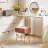 YMYNY Storage Ottomans, Chair Stool Upholstered, Footstool Velvet Bench, Dressing Table Stool, Pouf Couch Stool, Metal Legs, Removable Cover, for