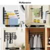 Door Hinge Towel Rack,【Upgrade】 Thicken Toalleros para Banos Modernos,4-Arm Extra Long Swivel Towel Rack,with Hook Swing Out Towel Hanger for Bat