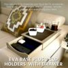 meistar Sofa Arm Table, Arm Rest Table Holder, Serving Trays for Coffee Table, Sofa Side Organizer for Gadgets and Remote, Bed Drink Caddy with D