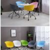 EYHLKM Case for Dining Chair, Study Chair, Fabric, Balcony, Leisure Backrest, Handrail, Metal, for Negotiations (Color : Argento)