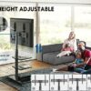 FITUEYES Rolling TV Stand on Wheels for 32 to 60 Inch TVs Portable Mobile TV Stand TV Trolley Swivel Height Adjustable Cable Management 2 Removab