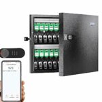 WeHere Key Lock Box Wall Mount - 48 Keys Key Cabinet with Combination Lock & 48 Key Tags, Mini ERP for Key Management, Key Organize LockBox, APP