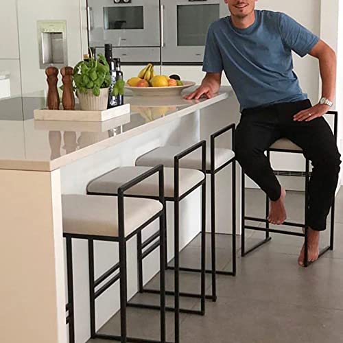 RTYHN Breakfast Barstools Set of 2 Modern Bar Stool Counter Height Bar Stool Black Upholstered Barstool Seat Height 25.6inch the load capacity 15