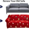 Verve Jelly Sofa Covers Stretch Fabric Settee Cover Furniture Protector for Sofa,3 Seater Sofa Slipcover Polyester Spandex for Living Room,Christ