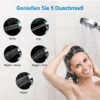 Shower System Set - Shower Head - PGFUNNY 5 Spray Modes High Pressure Shower Heads,Shower Pole,Shower Rail,Shower Hose 2m and Shower Head Holders