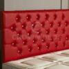 DIAMANTE FAUX LEATHER HEADBOARD (BROWN, 3FT)