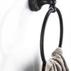 RAKUTE Black Bronze Brushed Towel Ring, Retro Towel Rack, Bathroom Pendant Black Round Towel Holder Bathroom Ring