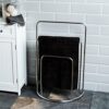 Bath Vida 3-Tier Bathroom Rack Free Floor Standing Curved Towel Holder, Metal, Chrome