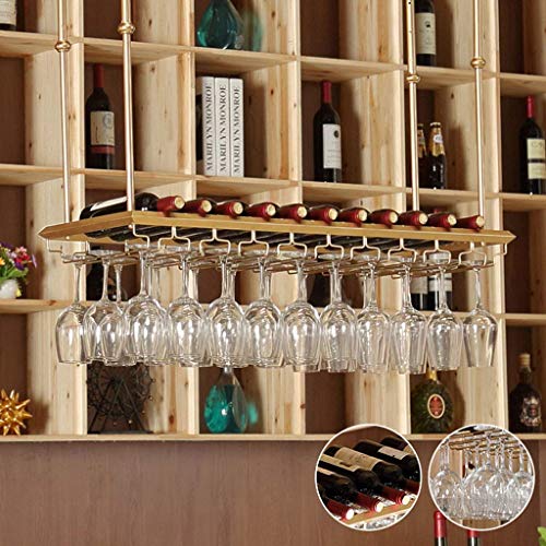 OUSIKA Wine Racks,Ceiling with Metal Frame, Wine Glass Rack Organizer Shelf, Red Wine Bottle Glass Holder Storage Shelving,Wine Storage Display S