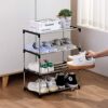 Dricar Shoe Rack, 4 Tier Shoe Storage Organiser, Quick Assembly No Tools Required, Space Saving Small Shoe Rack for Entryway, Living Room, Hallwa