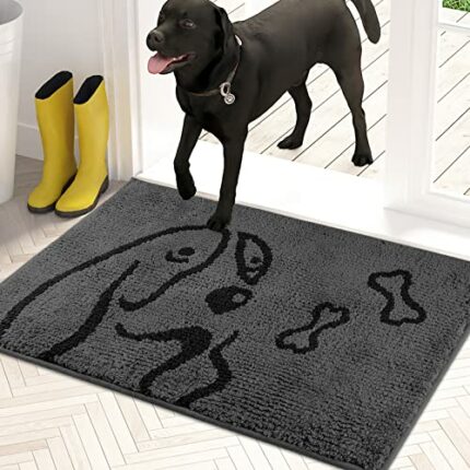 PURRUGS Dirt Trapper Door mat 23.5" x 35.5", Non-Skid/Slip Machine Washable Entryway Rug, Welcome Mat, Dog Door Mat, Super Absorbent Floor mat fo