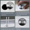 2 Pcs Standard 38 mm Toilet Buttons with Four Rods Dual Push Button Toilet Flush Button for Toilet Closestool Cistern Replacement Accessories (Si