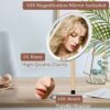 ANGNYA Makeup Mirror with Light, Rechargeable Vanity Mirror with 3 Color Adjustable Lights / 10x Magnifying Mirror