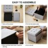 Ejoyous Ottoman Storage Box, Soft and Compact Comfortable, Multifunctional Upholstered Cube Footstool, Ottoman Pouffe Footstool, for Living Room