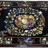 Gifts And Artefacts 30 x 48 Inches Nature Pattern Inlay Work Conference Table Top Rectangle Shape Black Marble Dining Table for Home Furniture De
