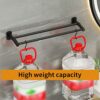 20" Towel Holder for Bathroom Wall, Black Towel Bar, Double Towel Racks