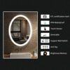 20X28 Inch Wall-Mounted Bathroom Mirror with LED Lighted Anti-Fog, Ultra-Thin Silver Mirror, Touch Switch, Dimmable, Bathroom Mirror, Dressing Mi