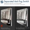 Anti-fog Bathroom Mirror,Frame less Rectangle LED Vanity Mirror for Wall Mounted Bathroom Mirror Lighted Vanity Mirror with Touch Switch Bathroom