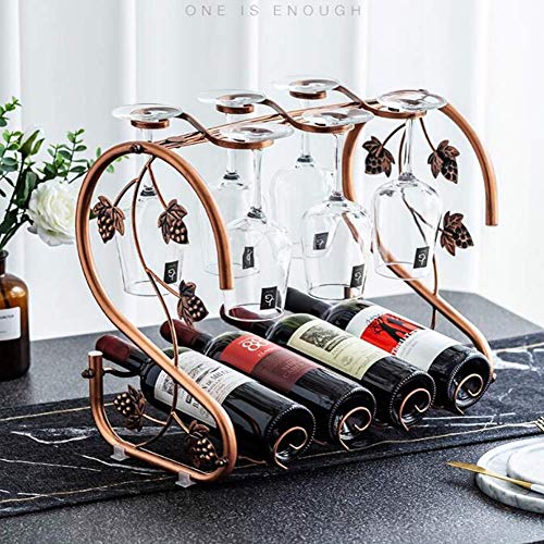 OUSIKA Wine Racks,Wine Bottle Rackļ¼Geometric Metal Wine Holder Free Standing Iron Art Wine Glass Racks for Bar Cabinet Pantry Kitchen Display Rac