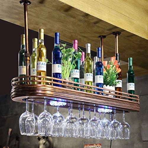 MiroDo Ceiling Wine Racks Hanging Wine Glass Rack Red Wine Cup Holder Goblet Rack Bottle Rack Glass Rack Stemware Racks Vintage Style Decoration