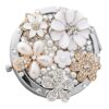 Healifty Decorative Compact Mirror Metal Glass Folding Mirror Exquisite Magnification Mirror Travel Mirror Compact Portable Mini Makeup Mirror