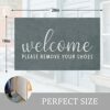 AAZZKANG Doormat Outdoor Entrance with Non Slip Rubber Backing Welcome Please Remove Your Shoes Mat Easy to Clean Indoor Door Mat for Entrance