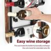 J JACKCUBE DESIGN Wall Mount Wine Rack Organizer for 6 Bottles Holder, Stylish Kitchen Wine Storage Display Holder Shelf in Rustic Wood and Metal