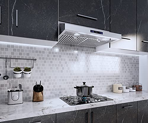 Blue Ocean RH76TUC 30 in. 500 CFM Stainless Steel Under Cabinet Range Hood | 6-Speed LED Display Touch Screen | Ultra-Quiet