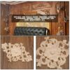 4PCS Wood Carved Appliques Unpainted Onlay Furniture Ornament Wooden Flower Shape Decoration for Home Furniture Wall Cabinet Door Mirror 15x10.5c