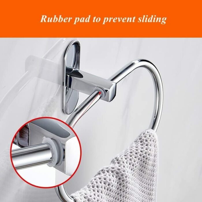 RAKUTE Home Storage Bathroom Accessories, Stainless Steel Wall Mounted Hand Towel Ring Holder, Multifunction Towel Rack Hanger Organizer Bathroom