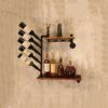 PIBM Metal Pipe Design Wine Rack Wine Glass Storage Shelf Home Bar Display Stand J1113