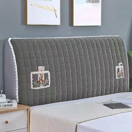 RTYHN Velvet Headboards Covers All-Inclusive Slipcover Bed Head Cover Slip Protector Cover Washable Thicken Elastic Bedside Decoration Protection