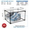 SOGOBOX Shoe Box with Mirror Back,Stackable Clear Shoe Box,As Shoe Box Storage Containers and Shoe Display Case,with Magnetic Side Opening Door,