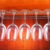 Abcsea 24 cm Wine Glass Holder Rack, Chrome Wine Glass Holders Hanging Under Shelf, 1 Piece (2 Rows)