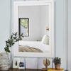 AAZZKANG Rustic Large Mirror Decorative Wooden Frame Wall Mirror 26"x18" for Farmhouse Bedroom Bathroom Dressing Room Home Decor