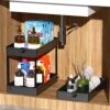SPACEKEEPER Storage Trolley 3-Tier Slide Out Rolling Utility Cart Storage Shelf Rack on Wheels Multi-purpose Shelving Organizer for Office, Kitch