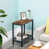 HOOBRO Narrow Side Table, End Table, Slim Bed side Table, Little Hallway Table for Small Spaces, Small Side Table with Flat or Slant Adjustable S