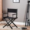 AHANDMAKER 1 Set Chair Replacement Canvas, Black Casual Directors Chair Cover Kit Replacement Canvas Seat and Back with Wood Stick Easy to Clean