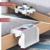 SOLEJAZZ Bedside Shelf for Bed, Foldable Bunk Bed Shelf Clip On Nightstand Tray College Dorm Room Table Caddy with Cup & Cord Holder for Top Bunk