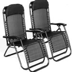 1 Click Buy 2X Folding Reclining Garden Deck Adjustable Chair Sun Lounger Zero Gravity