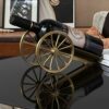 ZYZMH Creative Copper Wine Rack Decoration Artillery Car Home High-end Wine Shelf Diagonally Placed Living Room Wine Cabinet Decoration