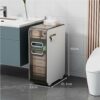 Bathroom Floor Cabinet With Storage Drawers Tower Large Capacity Slim Toilet Paper Storage Cabinet With Wheels Narrow Dresser Tower For Small Spa
