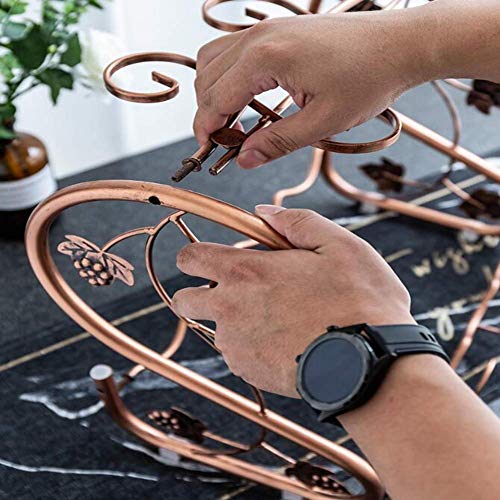 OUSIKA Wine Racks,Wine Bottle Rackļ¼Geometric Metal Wine Holder Free Standing Iron Art Wine Glass Racks for Bar Cabinet Pantry Kitchen Display Rac