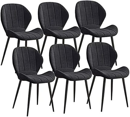 Kitchen Dining Room Furniture Chairs Kitchen Chairs Set Of 6 Velvet Dining Chairs Metal Legs Retro Kitchen Chairs for Kitchen Restaurant Modern O