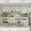 KEppd Wine Rack Wall Mounted - 3 Packs Wine Glass Holder, Ceiling Hanging Wine Bottle Holder, Simple Style Ceiling Decoration Shelf for Bars, Res