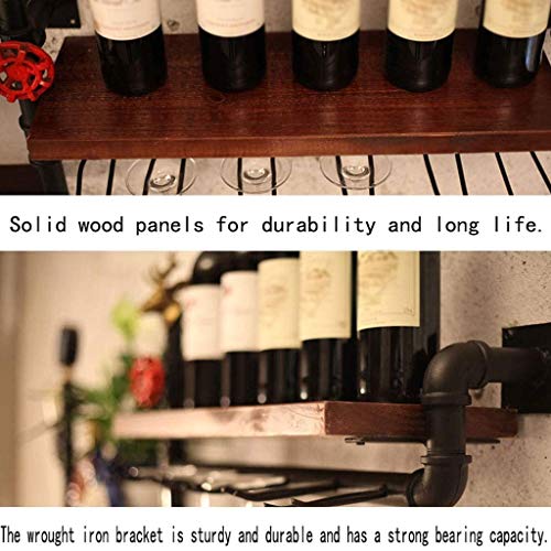 SCKTFS Wine Rack, Wall Rack Hanging Creative Bar Water Pipe Industrial Wind Iron Wine Cabinet